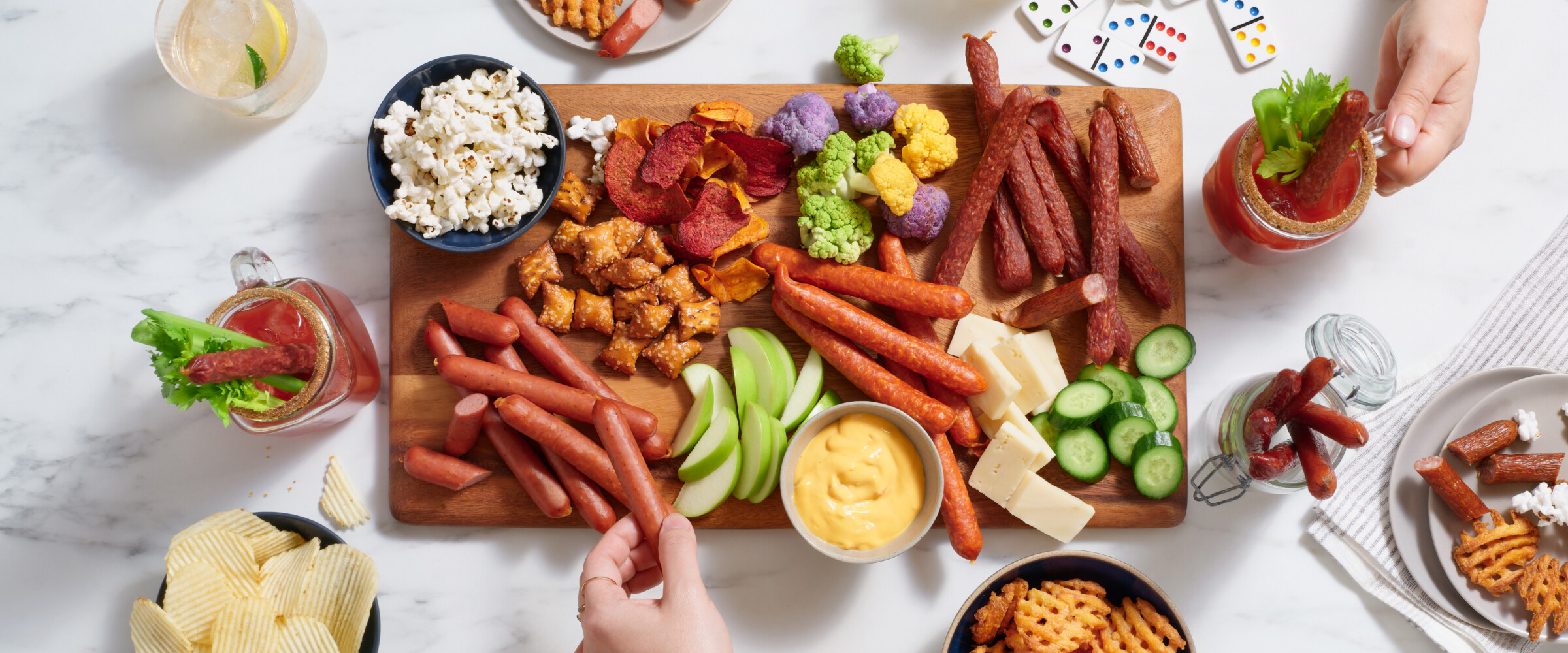 Board of sausage snacks